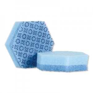 Scotch-Brite MMM3000HEX Low Scratch Scour Sponge , 4.45" x 3.85", Blue, 16/Carton