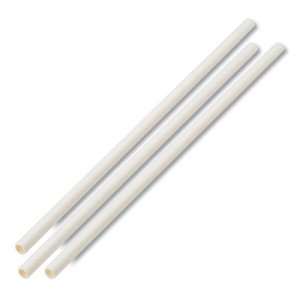 Boardwalk BWKPPRSTRWUW Unwrapped Paper Straws, 7 3/4" x 1/4" White, 4800 Straws/Carton