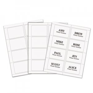 C-Line CLI92377 Laser Printer Name Badges, 3 3/8 x 2 1/3, White, 200/Box