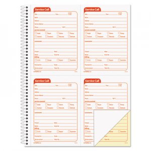 TOPS TOP4100 Service Call Book, 4 x 5 1/2, Two-Part Carbonless, 200 Sets/Book
