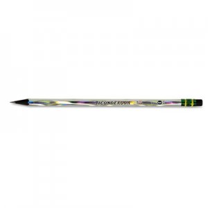 Ticonderoga DIX13970 Noir Holographic Woodcase Pencil, HB (#2), Black Lead, Holographic Silver Barrel, 12/Pack