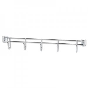 Alera ALESW59HB424SR Hook Bars For Wire Shelving, Five Hooks, 24" Deep, Silver, 2 Bars/Pack
