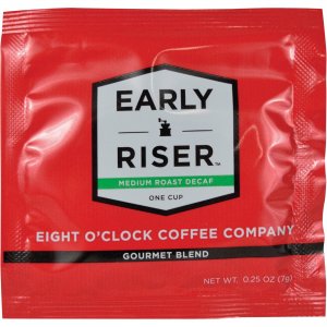 Eight O'Clock Coffee CCFEOC1D Early Riser Medium Roast Decaf Coffee Soft Pod CFPCCFEOC1D