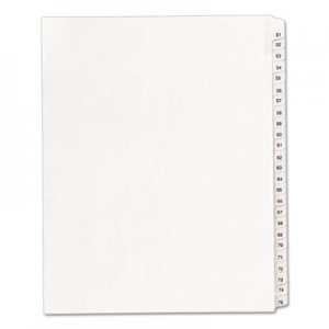 Avery AVE01703 Allstate-Style Legal Exhibit Side Tab Dividers, 25-Tab, 51-75, Letter, White