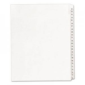 Avery AVE01703 Allstate-Style Legal Exhibit Side Tab Dividers, 25-Tab, 51-75, Letter, White