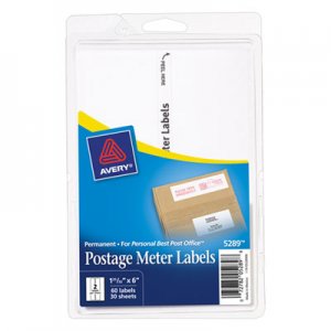 Avery 05289 Postage Meter Labels for Personal Post Office E700, 1 25/32 x 6, White, 60/Pack AVE05289