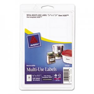 Avery 05430 Removable Multi-Use Labels, 3/4 x 1 1/2, White, 504/Pack AVE05430