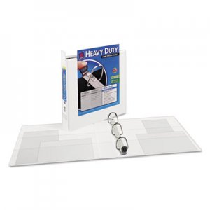 Avery 01319 Heavy-Duty View Binder w/Locking 1-Touch EZD Rings, 1 1/2" Cap, White AVE01319