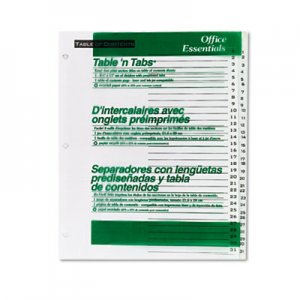 Office Essentials 11680 Table 'n Tabs Dividers, 31-Tab, Letter AVE11680