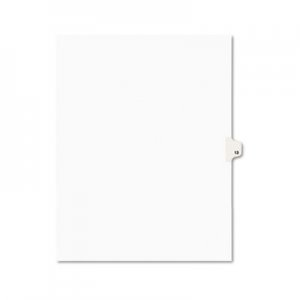 Avery AVE11923 Avery-Style Legal Exhibit Side Tab Divider, Title: 13, Letter, White, 25/Pack