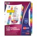 Avery AVE11125 Customizable TOC Ready Index Multicolor Dividers, 26-Tab, Letter