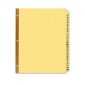 Avery 11306 Preprinted Laminated Tab Dividers w/Gold Reinforced Binding Edge, 25-Tab, Letter AVE11306