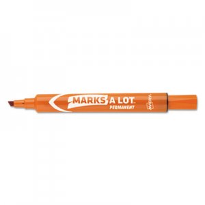 Avery AVE08883 Marks-A-Lot Large Desk-Style Permanent Marker, Chisel Tip, Orange, Dozen