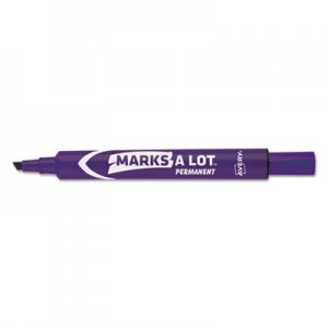Avery AVE08884 Marks-A-Lot Large Desk-Style Permanent Marker, Chisel Tip, Purple, Dozen