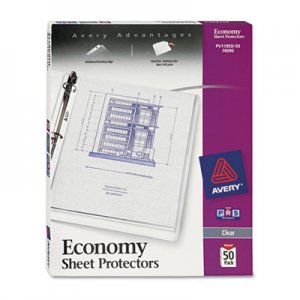 Avery 74090 Top-Load Sheet Protector, Economy Gauge, Letter, Clear, 50/Box AVE74090