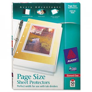 Avery 74203 Top-Load Poly 3-Hole Punched Sheet Protectors, Letter, Diamond Clear, 50/Box AVE74203