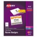 Avery AVE74541 Clip-Style Name Badge Holder with Laser/Inkjet Insert, Top Load, 4 x 3, White, 100/Box