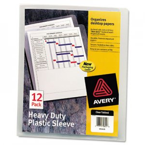 Avery AVE72611 Heavy-Duty Plastic Sleeves, Letter, Polypropylene, Clear, 12/Pack