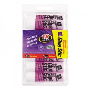 Avery AVE98079 Permanent Glue Stics, Purple Application, .26 oz, 18/Pack