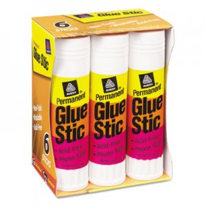 Avery 98073 Permanent Glue Stics, White Application, 1.27 oz, 6/Pack AVE98073