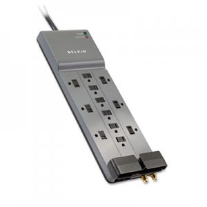 Belkin BLKBE11223008 Professional Series SurgeMaster Surge Protector, 12 Outlets, 8 ft Cord BE112230-08