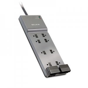 Belkin BLKBE10820006 Office Series SurgeMaster Surge Protector, 8 Outlets, 6 ft Cord, 3390 Joules BE108200-06