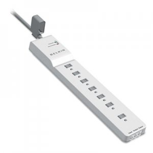 Belkin BLKBE10720012 Home Series SurgeMaster Surge Protector, 7 Outlets, 12 ft Cord, 2160 Joules BE107200-12