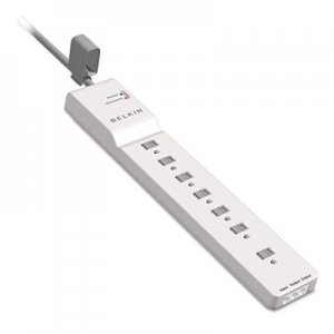 Belkin BLKBE10720006 Home Series SurgeMaster Surge Protector, 7 Outlets, 6 ft Cord, 2320 Joules BE107200-06