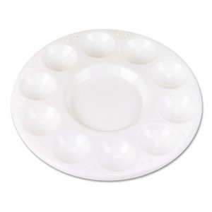 Chenille Kraft 5924 Round Plastic Paint Trays for Classroom, White, 10/Pack CKC5924