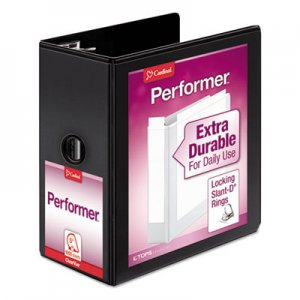 Cardinal CRD17951 Performer ClearVue Slant-D Ring Binder, 5" Cap, 11 x 8 1/2, Black