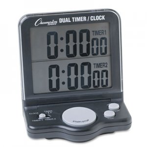 Champion Sports DC100 Dual Timer/Clock w/Jumbo Display, LCD, 3 1/2 x 1 x 4 1/2 CSIDC100