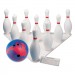 Champion Sports BPSET Bowling Set, Plastic/Rubber, White, 1 Ball/10 Pins/Set CSIBPSET