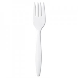 Dixie PFM21 Plastic Cutlery, Mediumweight Forks, White, 1000/Carton DXEPFM21