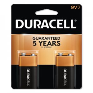 Duracell DURMN1604B2Z CopperTop Alkaline 9V Batteries, 2/Pack