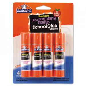 Elmer's E543 Washable School Glue Sticks, Disappearing Purple, 4/Pack EPIE543