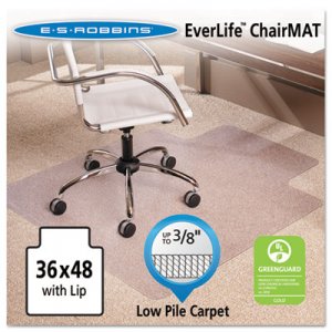 ES Robbins 128073 36x48 Lip Chair Mat, Multi-Task Series AnchorBar for Carpet up to 3/8 ESR128073