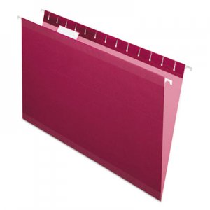 Pendaflex PFX415315BUR Colored Reinforced Hanging Folders, Legal Size, 1/5-Cut Tab, Burgundy, 25/Box