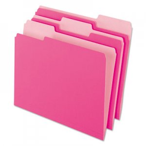 Pendaflex PFX421013PIN Interior File Folders, 1/3-Cut Tabs, Letter Size, Pink, 100/Box