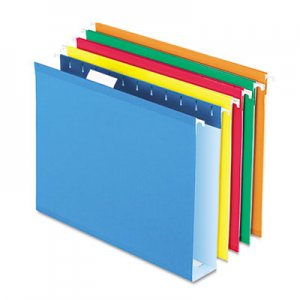 Pendaflex 4152X2ASST Reinforced 2" Extra Capacity Hanging Folders, 1/5 Tab, Letter, Assorted, 25/Box PFX4152X2ASST