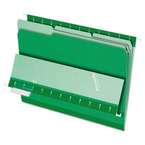 Pendaflex 421013BGR Interior File Folders, 1/3 Cut Top Tab, Letter, Bright Green, 100/Box PFX421013BGR