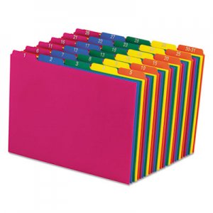 Pendaflex PFX40143 Poly Top Tab File Guides, 1/5-Cut Top Tab, 1 to 30-31, 8.5 x 11