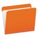 Pendaflex PFXR152ORA Double-Ply Reinforced Top Tab Colored File Folders, Straight Tab, Letter Size, Orange, 100/Box