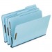 Pendaflex FP313 Pressboard Folders, 2 Fasteners, 1" Expansion, 1/3 Cut, Legal, Blue, 25/Box PFXFP313