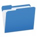 Pendaflex PFXR15213BLU Double-Ply Reinforced Top Tab Colored File Folders, 1/3-Cut Tabs, Letter Size, Blue, 100/Box