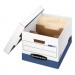Bankers Box 0083601 R-KIVE Maximum Strength Storage Box,Letter/Legal, Locking Lid, White/Blue, 12/CT FEL0083601