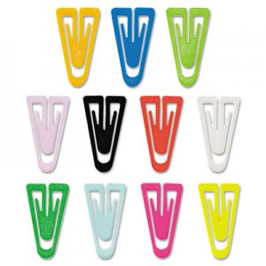 GEM GEMPC0300 Plastic Paper Clips, Medium (No. 4), Assorted Colors, 500/Box