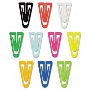 GEM GEMPC0600 Plastic Paper Clips, Large (No. 6), Assorted Colors, 200/Box