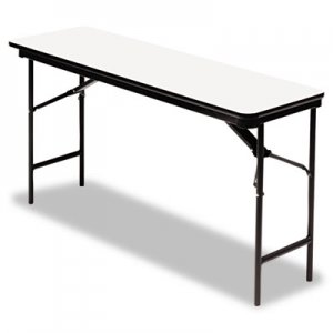 Iceberg 55287 Premium Wood Laminate Folding Table, Rectangular, 72w x 18d x 29h, Gray/Charcoal ICE55287