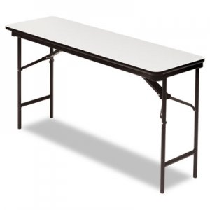 Iceberg 55277 Premium Wood Laminate Folding Table, Rectangular, 60w x 18d x 29h, Gray/Charcoal ICE55277
