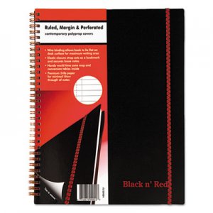 Black n' Red K66652 Twin Wire Poly Cover Notebook, Legal Rule, 11 x 8 1/2, 70 Sheets JDKK66652